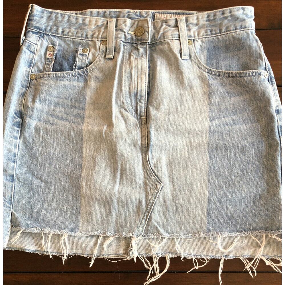 AG Adriano Goldschmied Jeans The Sandy Colorblock Patchwork Mini Skit Size 29 - Picture 9 of 12
